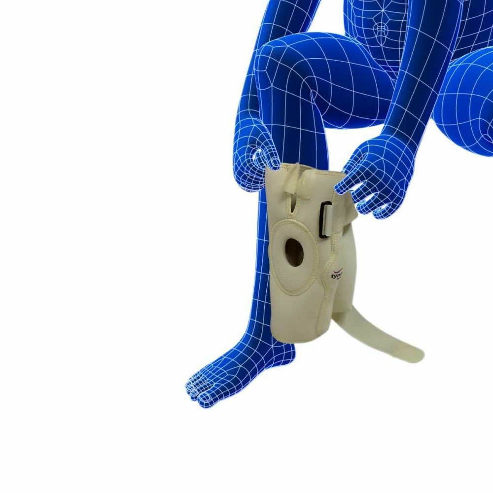 Tynor Hinged Brace Neoprene Cap Knee Support (XXL, Beige)