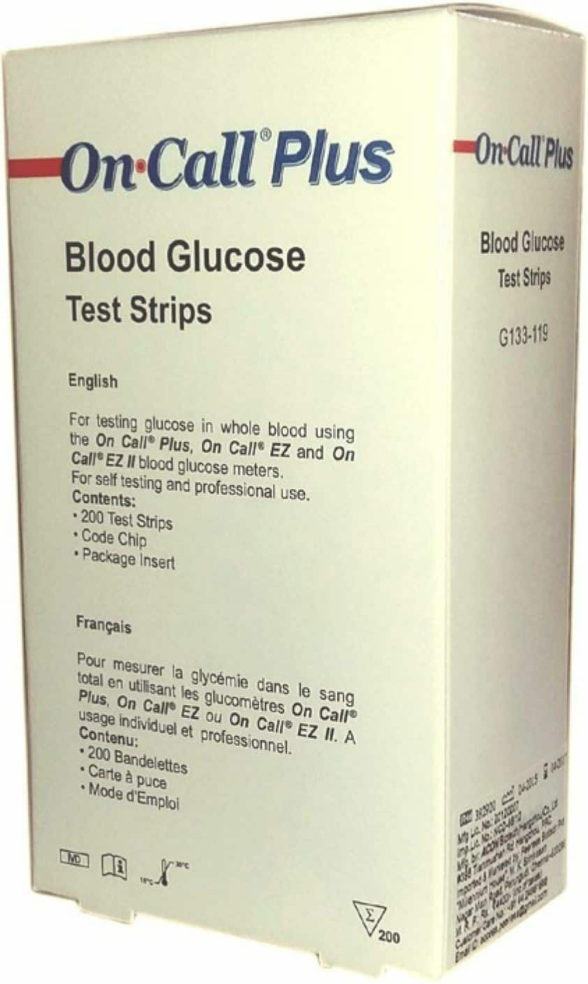 Oncall Plus Glucometer Strips hospital pack