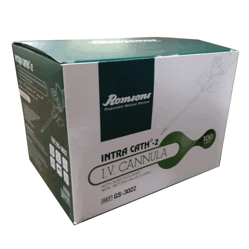 IV Cannula 18G 100's pack Romsons
