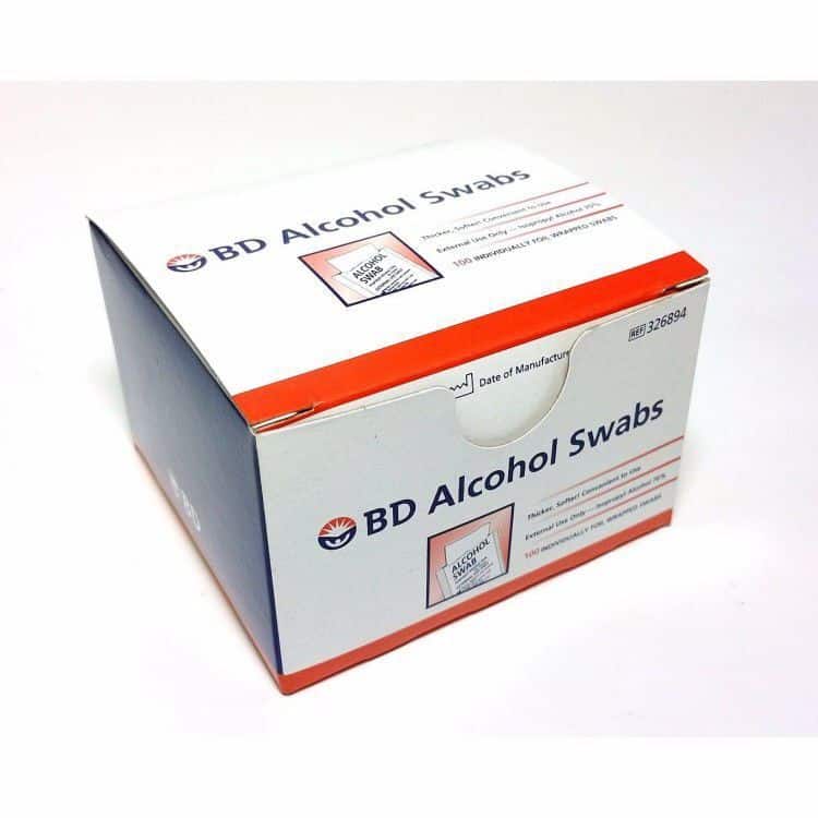 BD alcohol swabs (pack of 100)