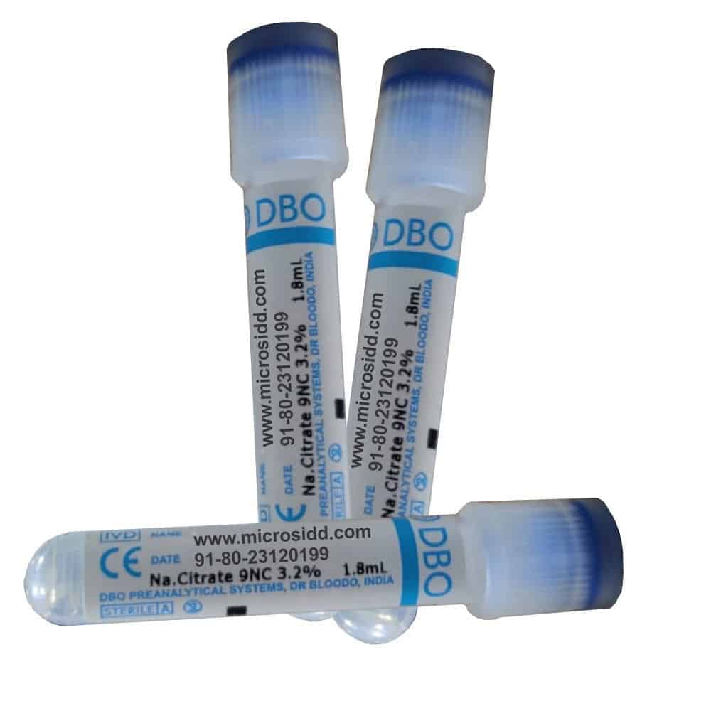 Citrate Non Vacuum Tubes DBO