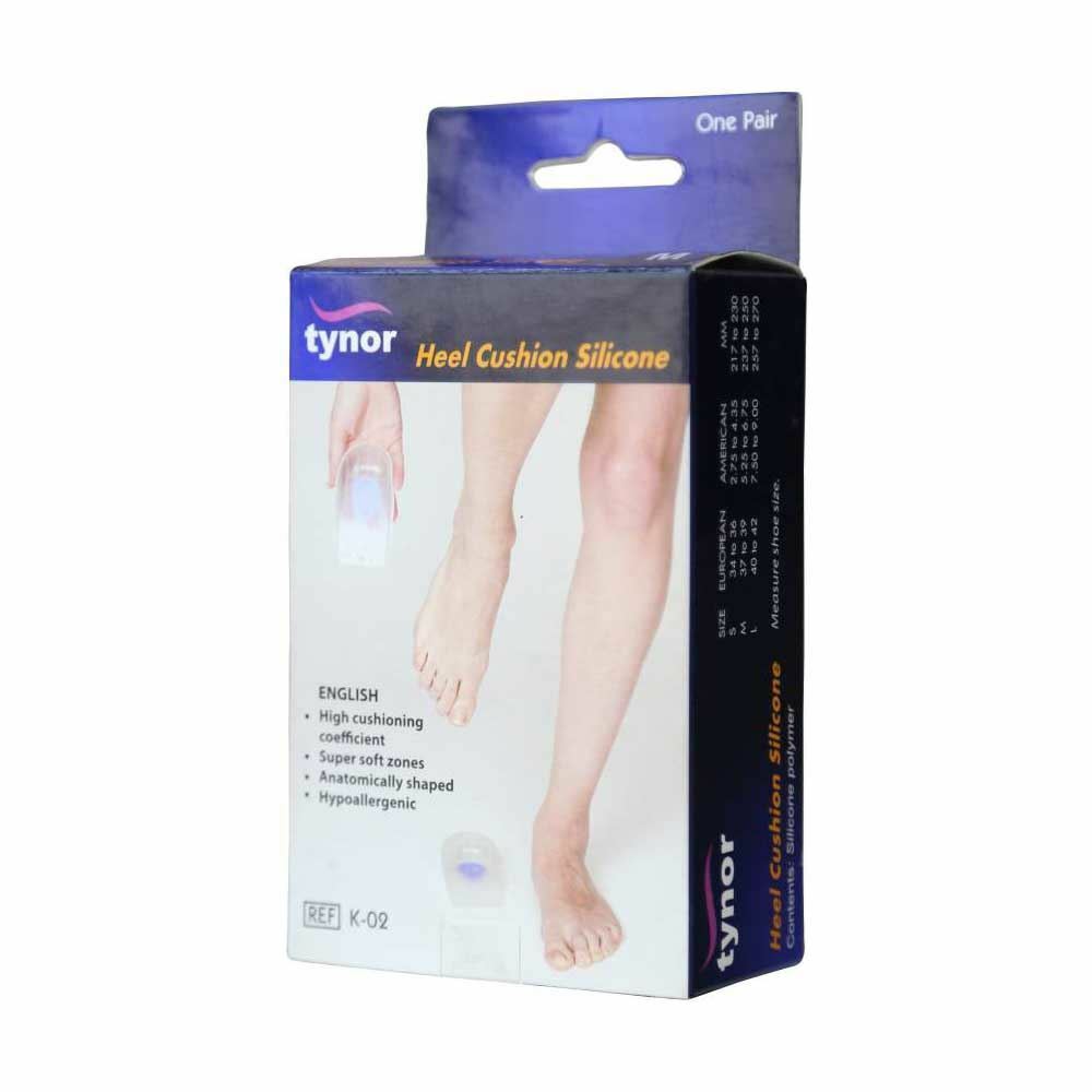 Tynor Orthopaedic Heel Cushion Silicon Heel Pad Heel Support (L, TRANSPARENT)