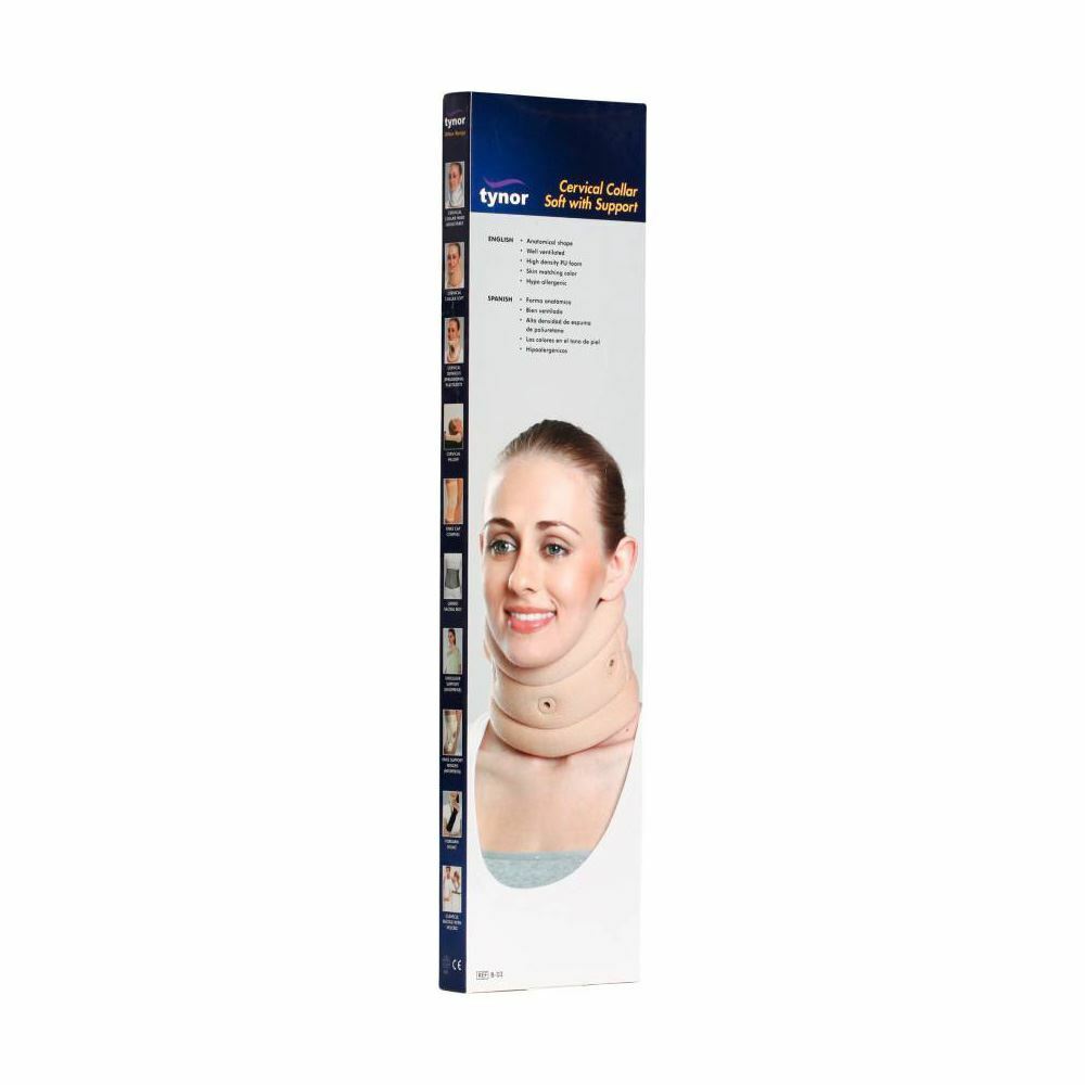 Tynor Soft Cervical Collar with Support - Medium Neck Support (M, Beige)