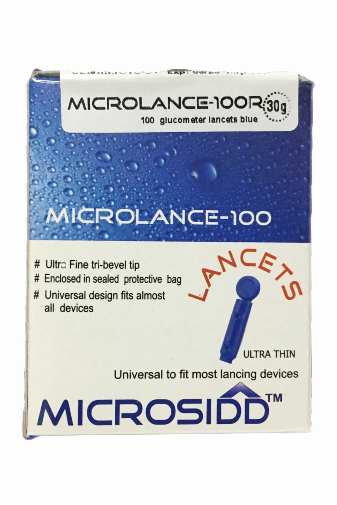 MICROLANCE-100R Round blue glucometer lancets