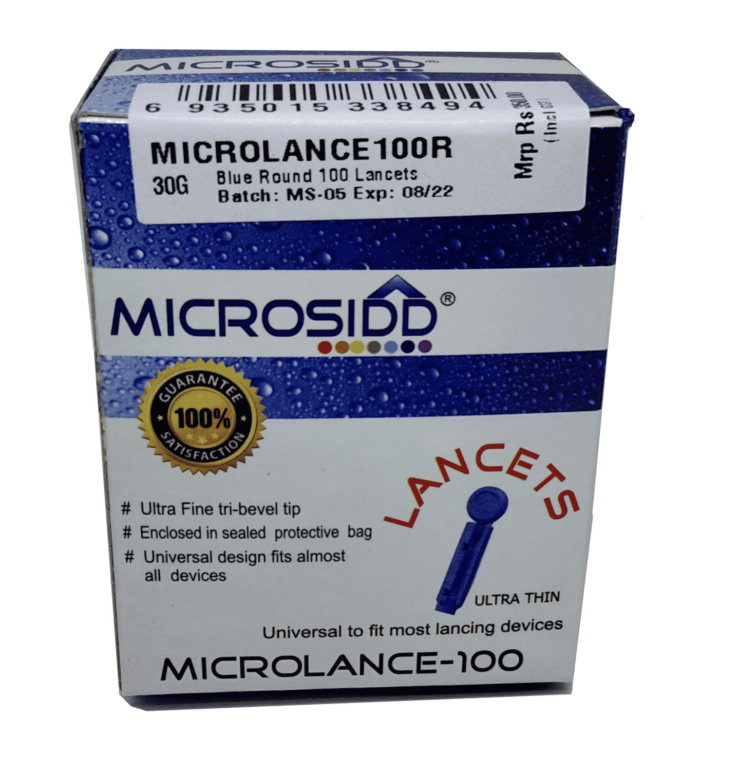 MICROLANCE-100R Round blue glucometer lancets