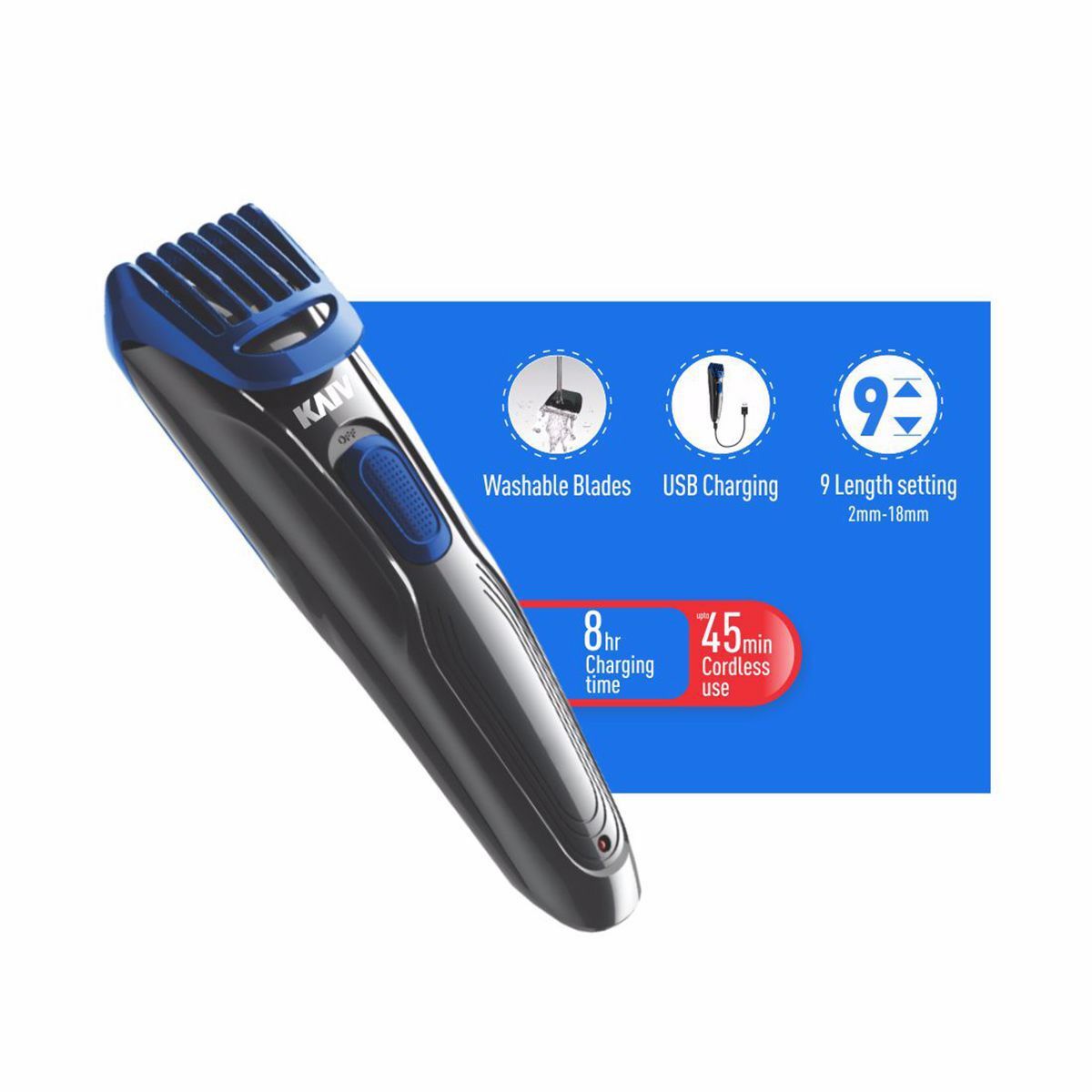 KAIV Trimmer Hair Trimmer Beard trimmer 9 Length Settings