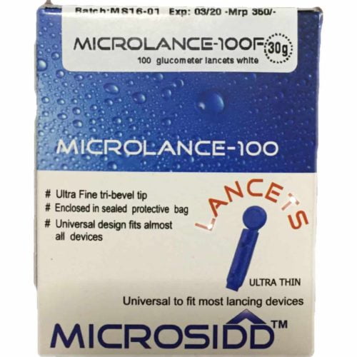 MICROLANCE-100F white flat glucometer lancets compatible with Accu Check Active, Go, Performa, Advantage Sensor, Aviva Meter Like Softclix