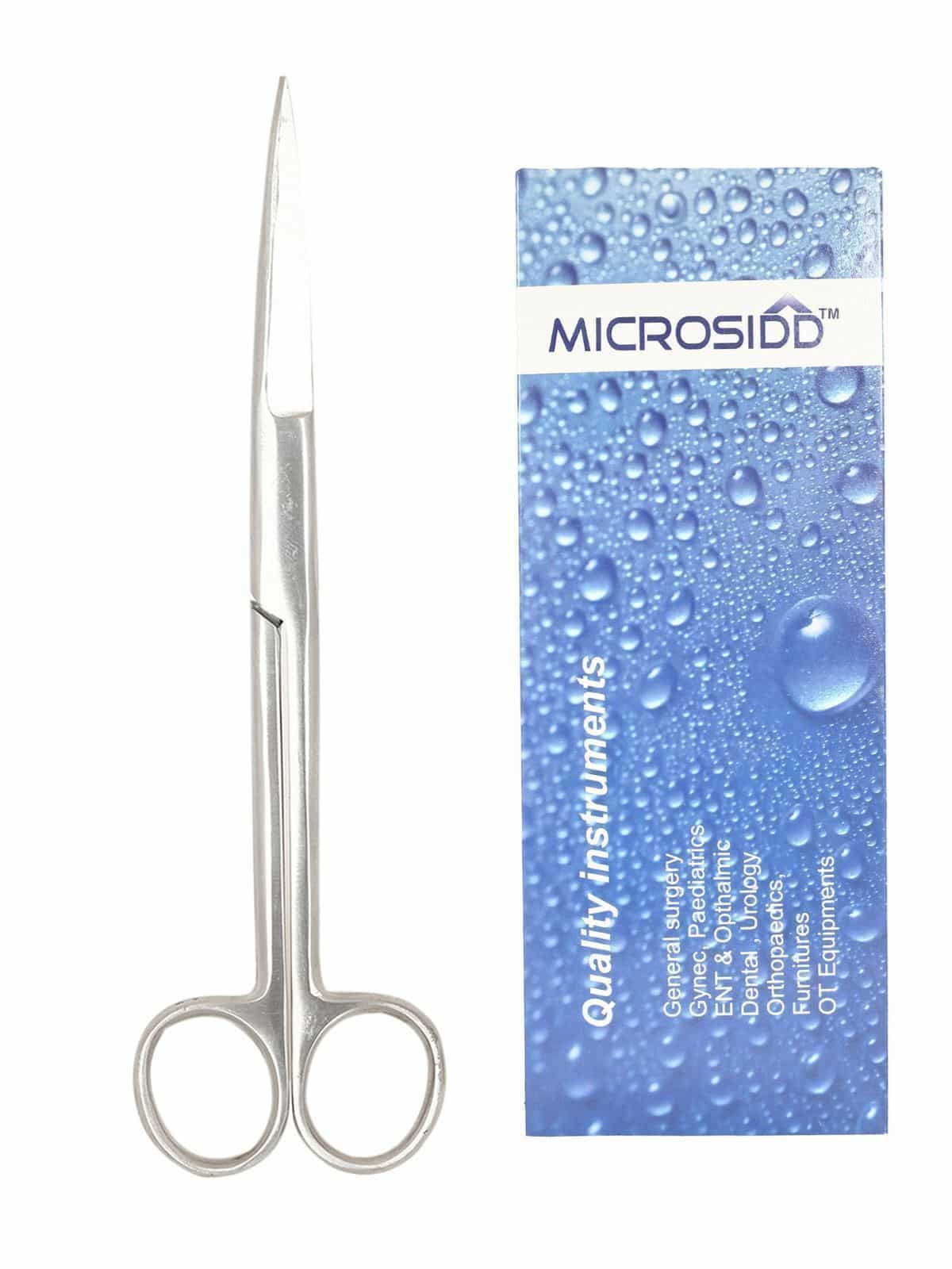 Microsidd Fine Surgical Dissecting Scissor 8 inches Straight ( both sharp blades) Imported
