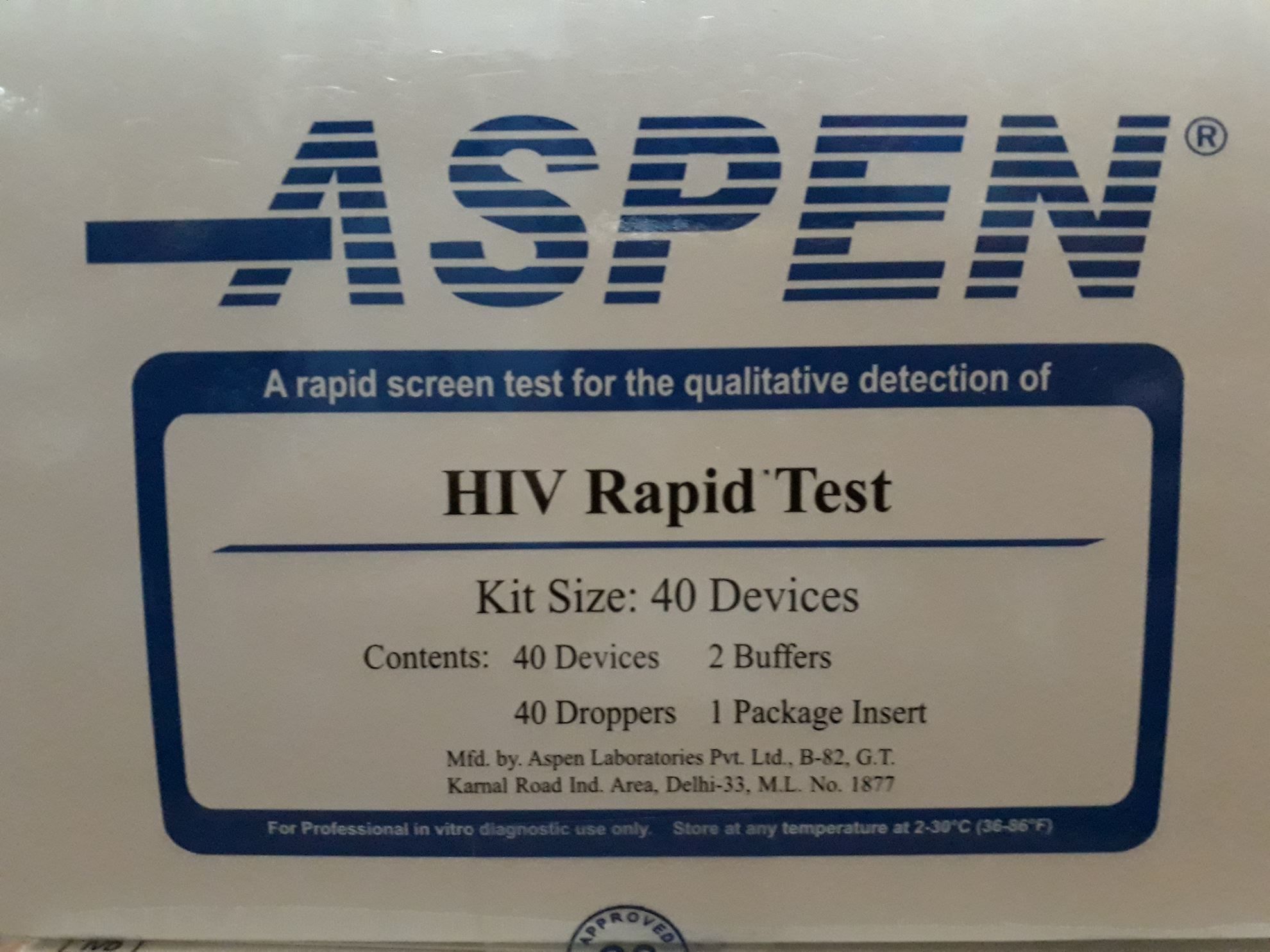Aspen HCV Rapid 40 Test Kit