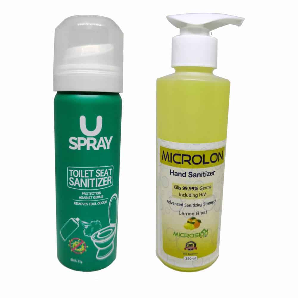 Sanitizer Spray and Microlon liquid Combo